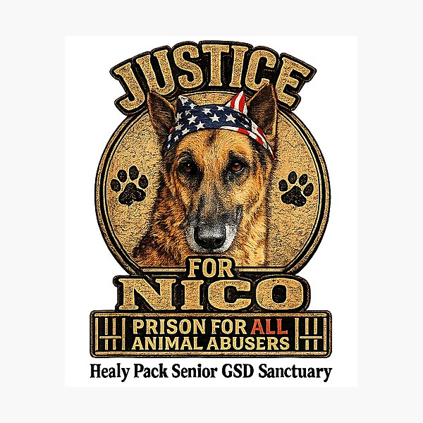 Item preview, Justice For Nico Animal Rescue Dog Vintage Awareness designed and sold by cerima.