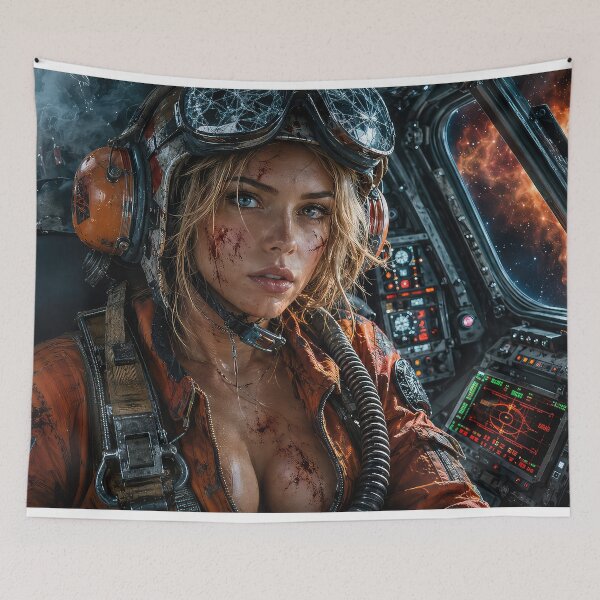 Item preview, Worn pilot in a shattered cockpit designed and sold by thewandswant.