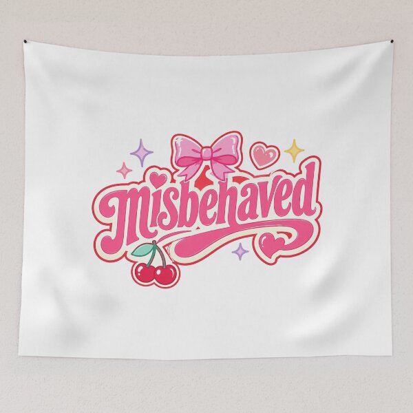 Item preview, Misbehaved Cute Girly Typography Design designed and sold by RedCircleArt.