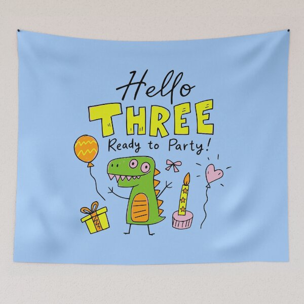 Item preview, Whimsical Dino Toddler 3 Year Old Birthday Kids T-Shirt & Party Gifts designed and sold by illeN-Art-World.