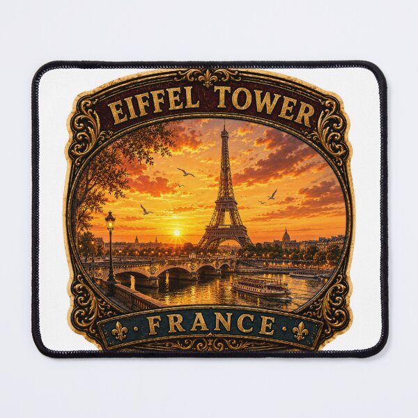 Item preview, Eiffel Tower France Vintage Travel Badge Sticker | Paris Sunset Retro Landmark Souvenir designed and sold by DreamPaw Studio.