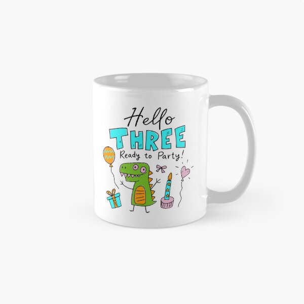 Item preview, Hello Three Ready to Party Cute Pastel Dinosaur 3rd Birthday | Whimsical Dino Toddler 3 Year Old Birthday Kids T-Shirt & Party Gifts designed and sold by illeN-Art-World.