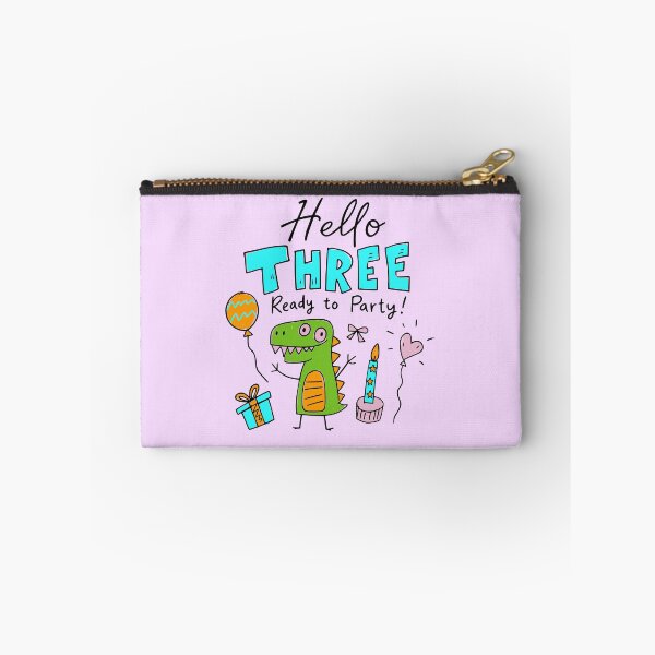 Item preview, Hello Three Ready to Party Cute Pastel Dinosaur 3rd Birthday | Whimsical Dino Toddler 3 Year Old Birthday Kids T-Shirt & Party Gifts designed and sold by illeN-Art-World.
