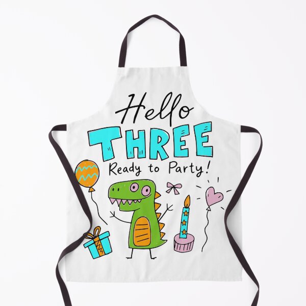 Item preview, Hello Three Ready to Party Cute Pastel Dinosaur 3rd Birthday | Whimsical Dino Toddler 3 Year Old Birthday Kids T-Shirt & Party Gifts designed and sold by illeN-Art-World.