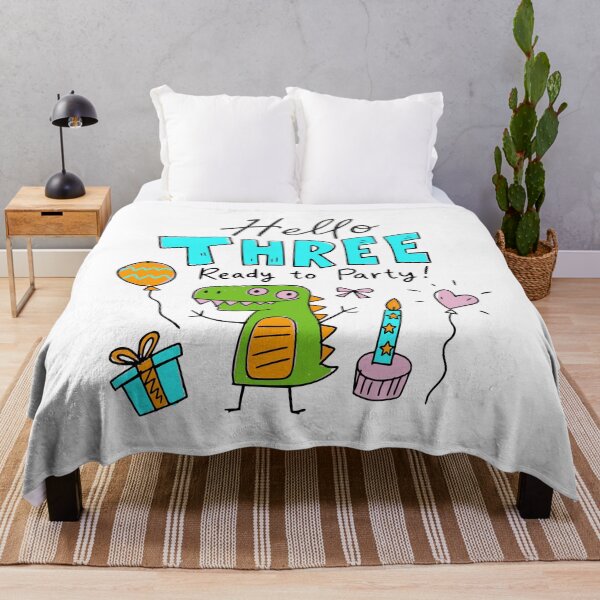 Item preview, Hello Three Ready to Party Cute Pastel Dinosaur 3rd Birthday | Whimsical Dino Toddler 3 Year Old Birthday Kids T-Shirt & Party Gifts designed and sold by illeN-Art-World.