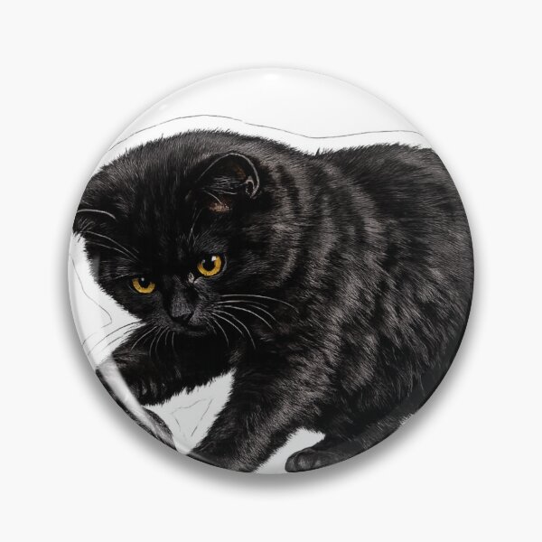 Item preview, Realistic Black Cat Playing with Yarn Sticker | Cute Fluffy Cat Die Cut Sticker | Cat Lover Gift designed and sold by Skedart.