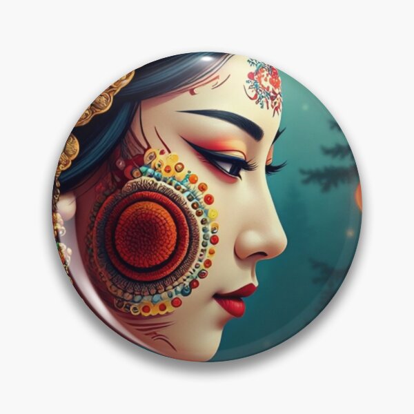 Item preview, Abstract Empress - Dot Art Asian Portrait Wall Art designed and sold by Xenovita.