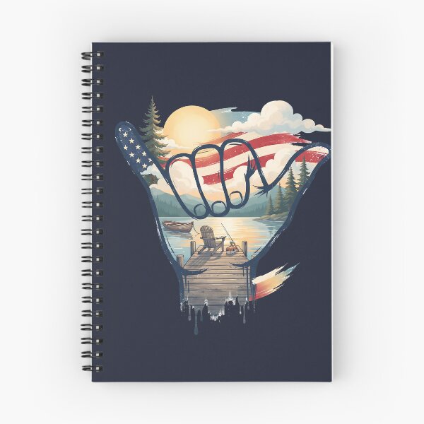 Item preview, USA Shaka Lake Fishing American Flag designed and sold by MythicCotton.