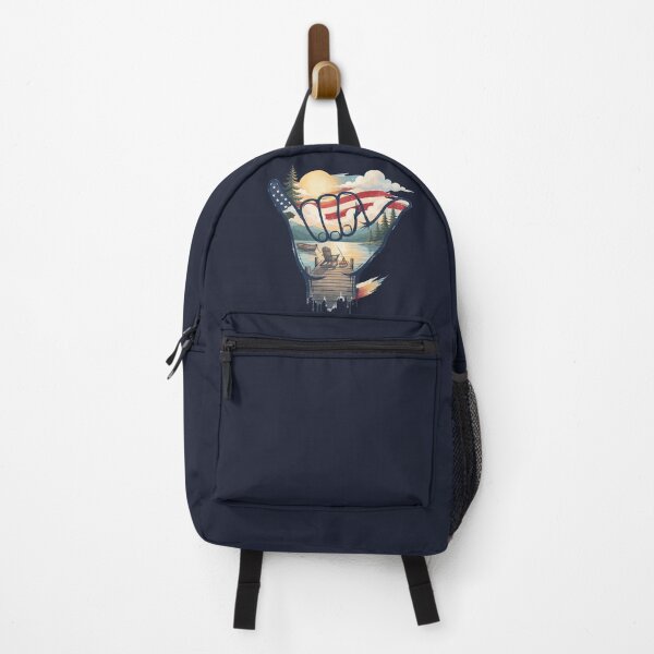 Item preview, USA Shaka Lake Fishing American Flag designed and sold by MythicCotton.