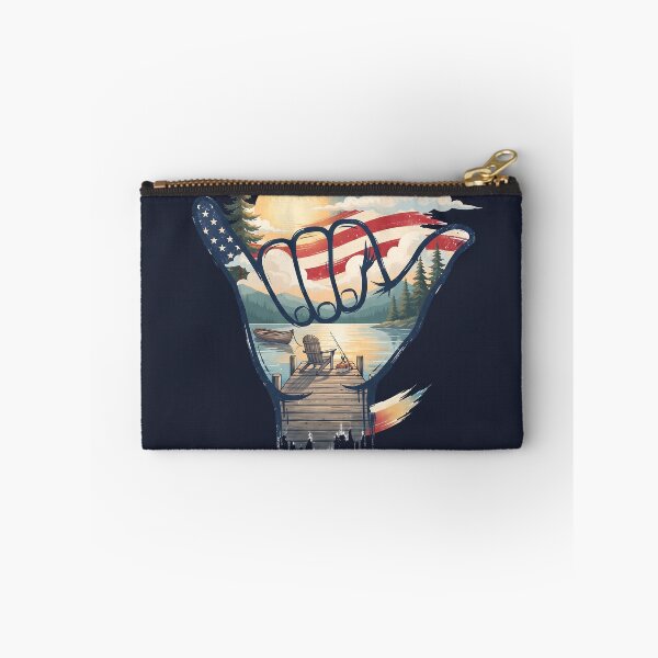 Item preview, USA Shaka Lake Fishing American Flag designed and sold by MythicCotton.