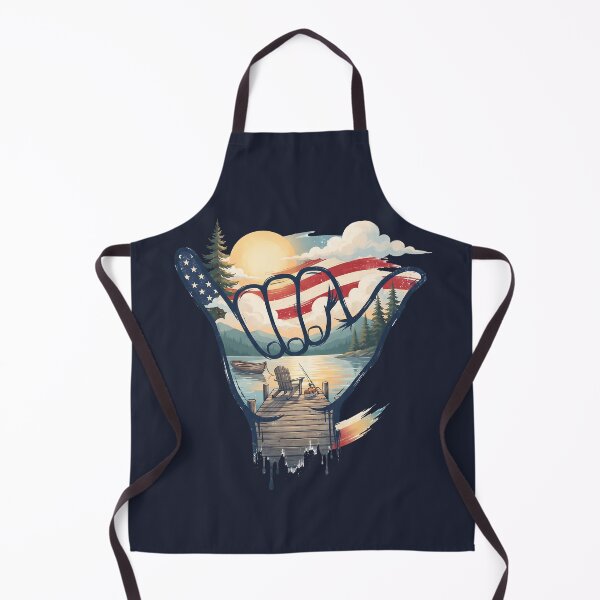 Item preview, USA Shaka Lake Fishing American Flag designed and sold by MythicCotton.