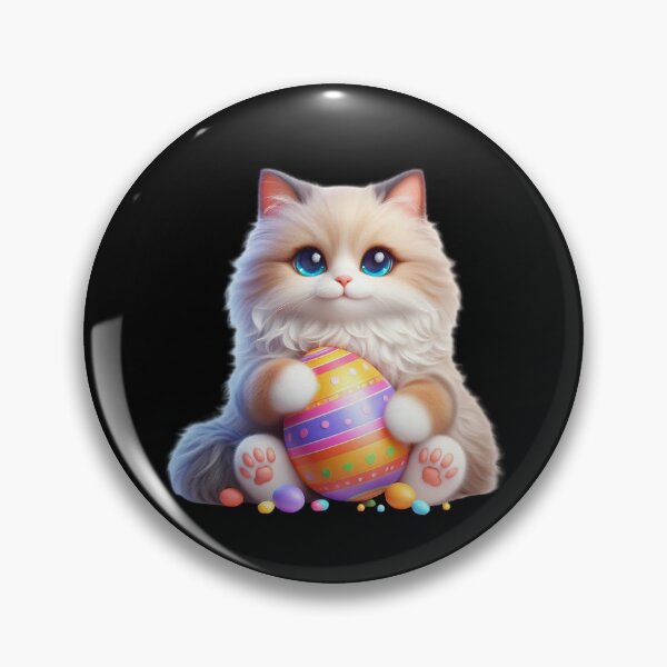Item preview, Cute Fluffy Kitten with Easter Egg designed and sold by Munsonlookfor.