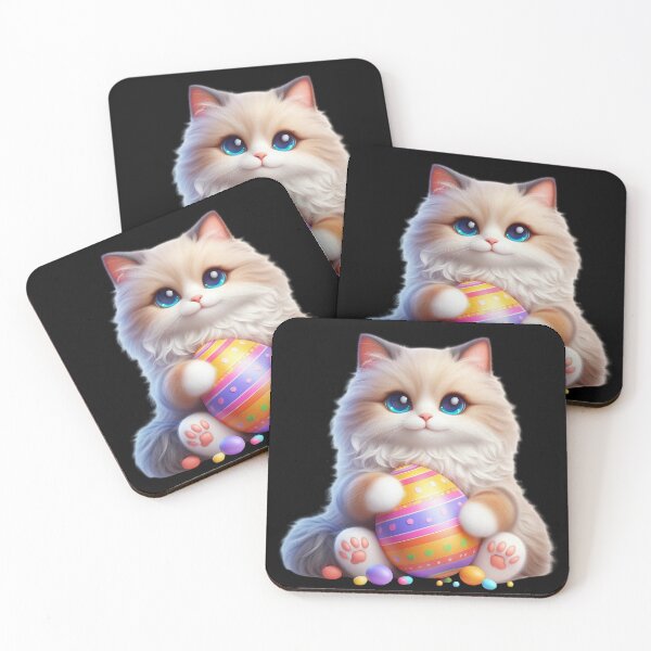 Item preview, Cute Fluffy Kitten with Easter Egg designed and sold by Munsonlookfor.