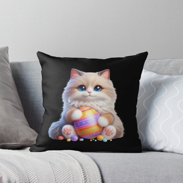 Item preview, Cute Fluffy Kitten with Easter Egg designed and sold by Munsonlookfor.