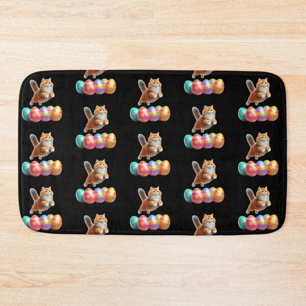 Item preview, Cat Leaping Over Colorful Eggs designed and sold by Munsonlookfor.