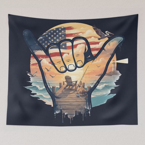 Item preview, USA Shaka Coastal Fishing Lighthouse designed and sold by MythicCotton.