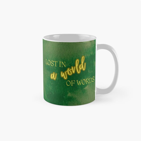 Item preview, Lost in a World of Words - Book Lover Mug Design Green designed and sold by WaterColorCats1.