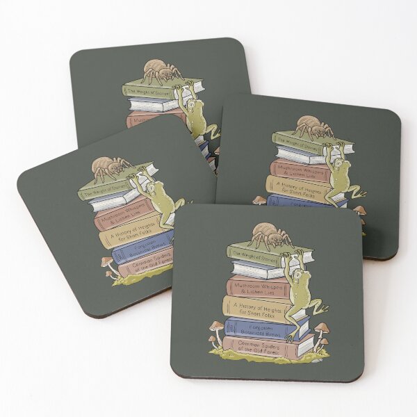 Item preview, Frog Climbing Book Stack – Cottagecore Goblincore Cute Frog Reading Bookish Art Design  designed and sold by LeshanArt.