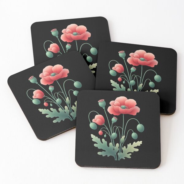 Item preview, Elegant Poppy Flowers Illustration designed and sold by Munsonlookfor.