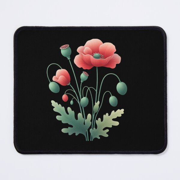 Item preview, Elegant Poppy Flowers Illustration designed and sold by Munsonlookfor.