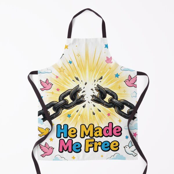 Item preview, "He Made Me Free" with broken chains and light rays designed and sold by DVerse Studio.