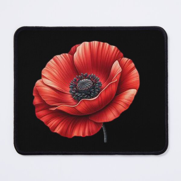 Item preview, Vibrant Red Poppy on Black Background designed and sold by Munsonlookfor.