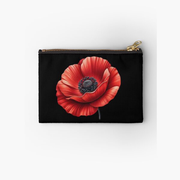 Item preview, Vibrant Red Poppy on Black Background designed and sold by Munsonlookfor.