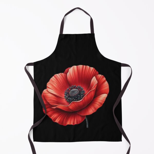 Item preview, Vibrant Red Poppy on Black Background designed and sold by Munsonlookfor.