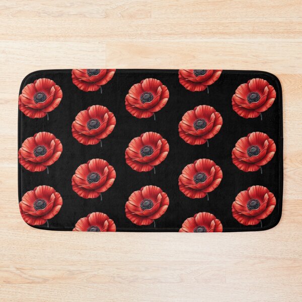 Item preview, Vibrant Red Poppy on Black Background designed and sold by Munsonlookfor.