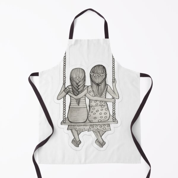 Item preview, Best friends on Swing pencil drawing -BFF sketch art designed and sold by Prabhsfashion13.