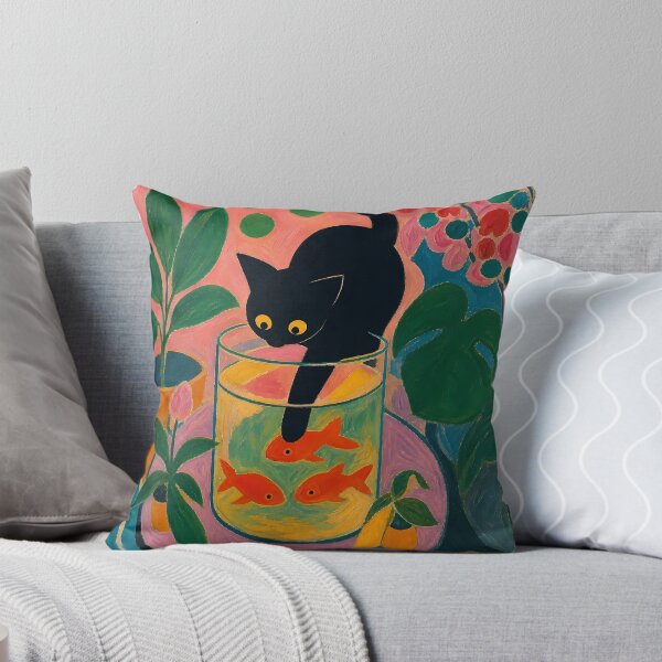 Item preview, matisse's goldfish and a cat designed and sold by PurrfectHome.