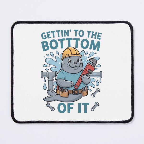 Item preview, Funny Plumber Shirt - Gettin To The Bottom Of It Cute Seal Graphic Tee & Trade Gift designed and sold by BobaTeeStore.