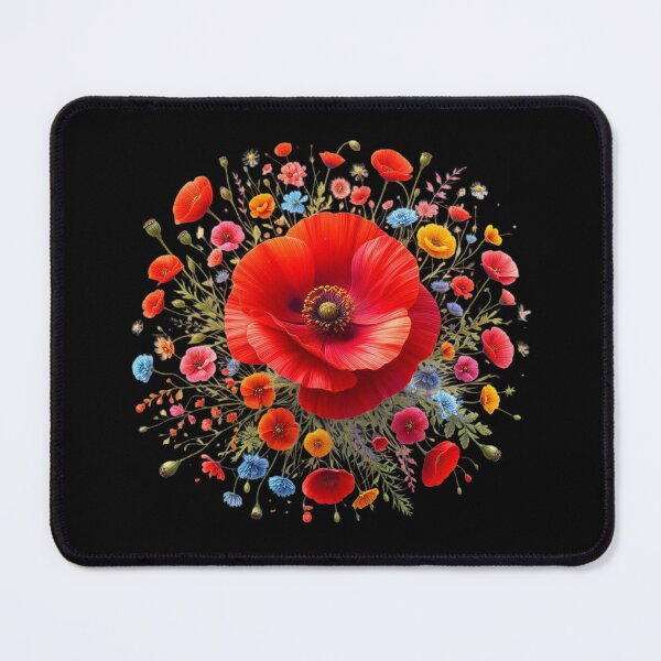 Item preview, Vibrant Bouquet Against Black Background designed and sold by Munsonlookfor.