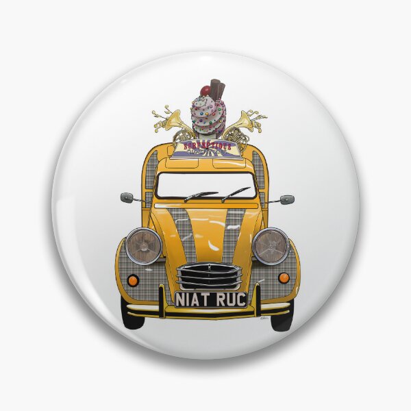Item preview, Angelic French ice cream van in yellow with heaven's dress tartan, hand drawn designed and sold by Theoldgirl900.