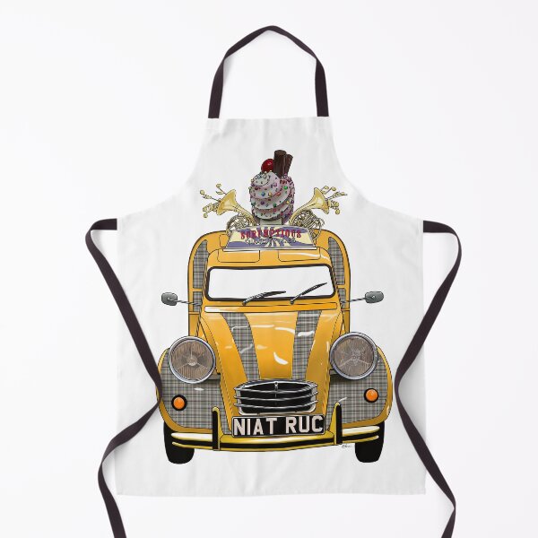 Item preview, Angelic French ice cream van in yellow with heaven's dress tartan, hand drawn designed and sold by Theoldgirl900.