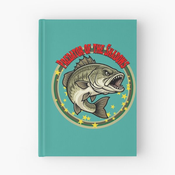 Item preview, Bass fishing Illustration in logo style with custom text "Predator of the Shadows". designed and sold by Art-Horizon.