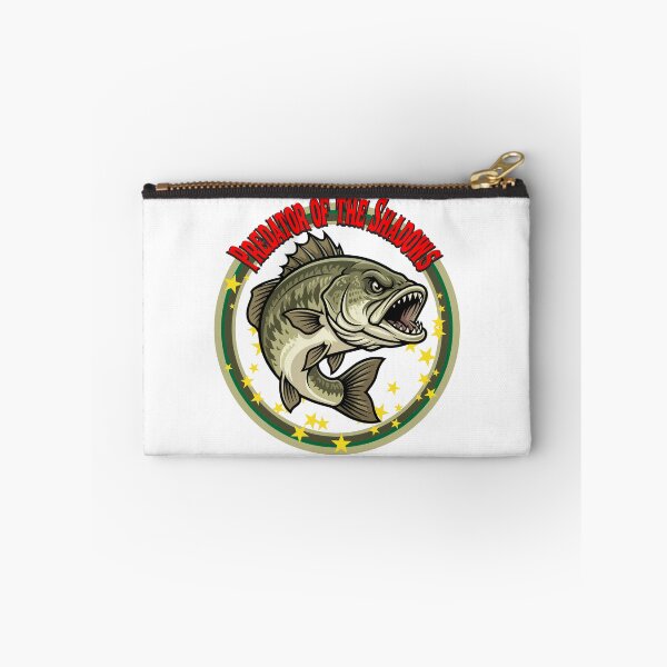 Item preview, Bass fishing Illustration in logo style with custom text "Predator of the Shadows". designed and sold by Art-Horizon.