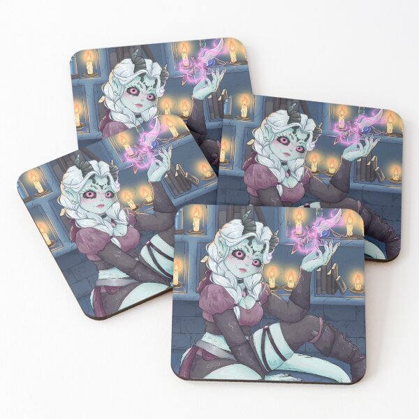 Item preview, Light Teal Rogue Arcane Trickster Tiefling designed and sold by TinyKatCreative.