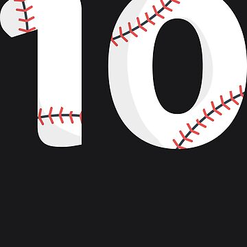 Baseball ball number 10, ten | Photographic Print