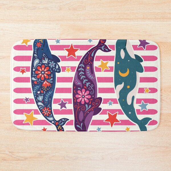 Item preview, Beluga Whales Summer Coastal Beach Vacation Floral  designed and sold by Y-Vibes.