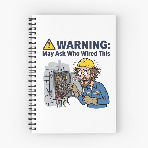Item preview, Warning May Ask Who Wired This - Funny Electrician Junction Box Illustration designed and sold by Sekla-Studio.