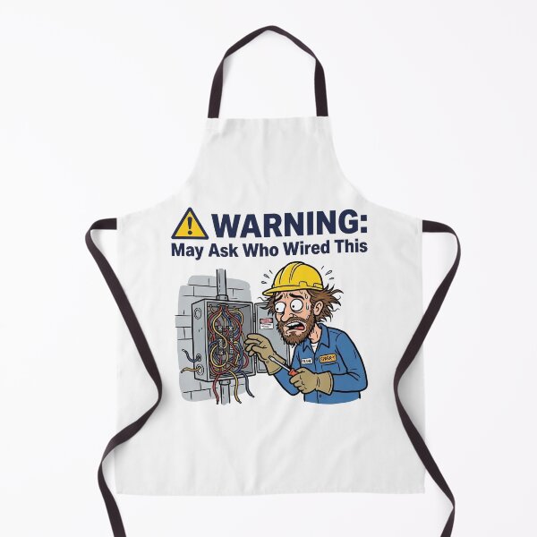 Item preview, Warning May Ask Who Wired This - Funny Electrician Junction Box Illustration designed and sold by Sekla-Studio.