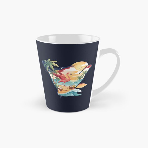 Item preview, USA Shaka Pink Flamingo Tropical Beach designed and sold by MythicCotton.