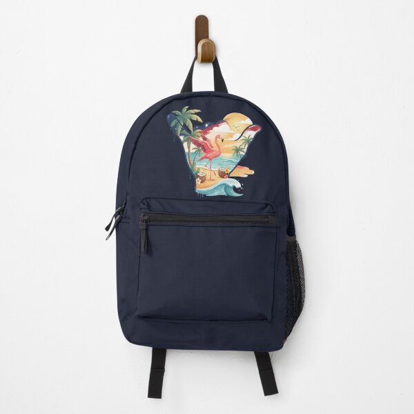 Item preview, USA Shaka Pink Flamingo Tropical Beach designed and sold by MythicCotton.