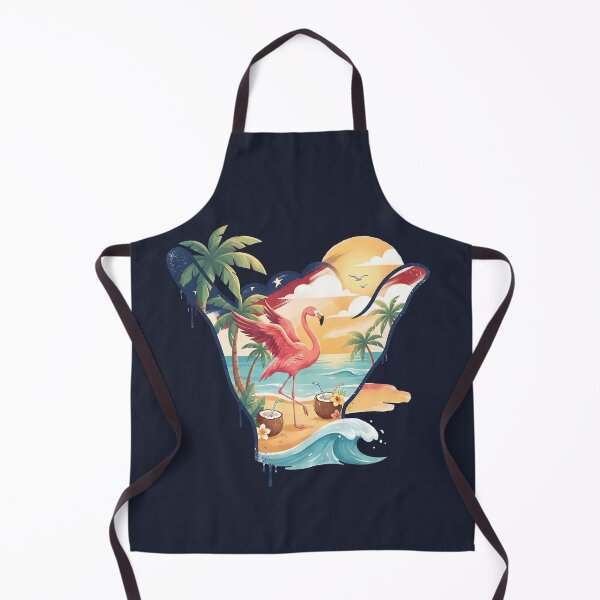 Item preview, USA Shaka Pink Flamingo Tropical Beach designed and sold by MythicCotton.