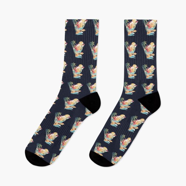 Item preview, USA Shaka Pink Flamingo Tropical Beach designed and sold by MythicCotton.
