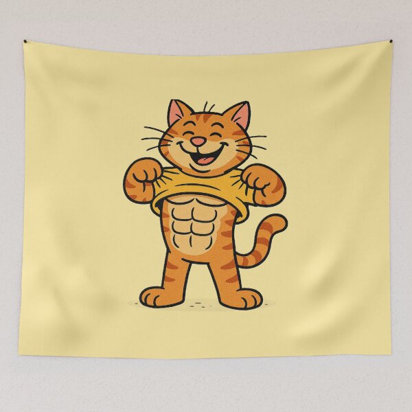 Item preview, Six Pack Kitty Funny Gym Cat – Abs Cat Lover Fitness Design, Funny Workout Gift designed and sold by AYACHI90.