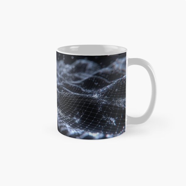 Item preview, Silver Wireframe Digital Wave Landscape designed and sold by IntelliMindDesigns.