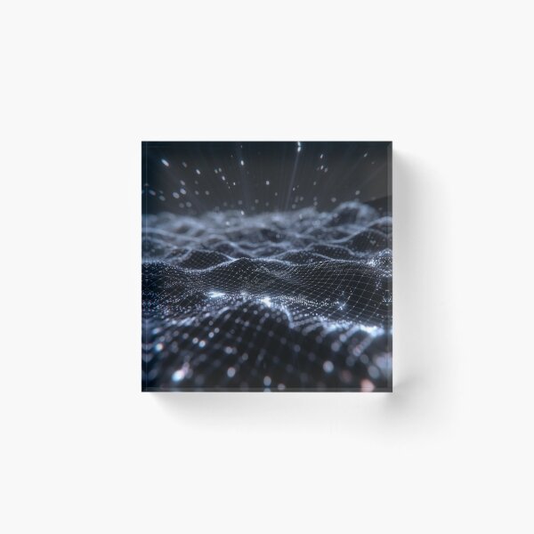Item preview, Silver Wireframe Digital Wave Landscape designed and sold by IntelliMindDesigns.