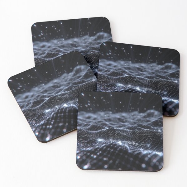 Item preview, Silver Wireframe Digital Wave Landscape designed and sold by IntelliMindDesigns.